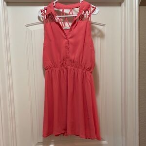 Peach/Pink Sleeveless Sun Dress